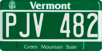 VT license plate PJV482