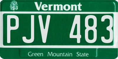 VT license plate PJV483