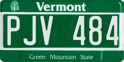 VT license plate PJV484