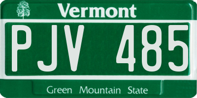 VT license plate PJV485