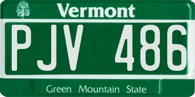 VT license plate PJV486