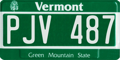 VT license plate PJV487