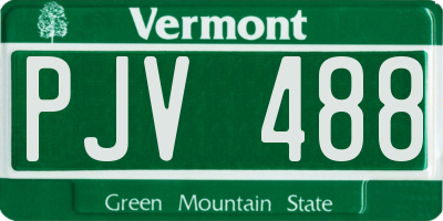 VT license plate PJV488