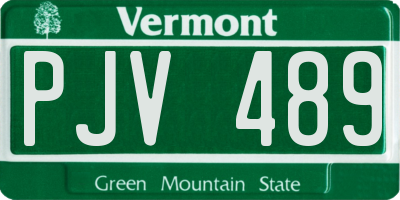 VT license plate PJV489