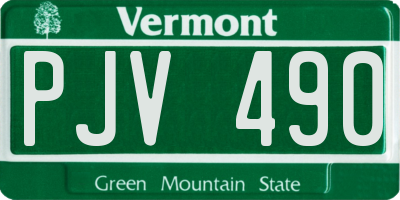 VT license plate PJV490