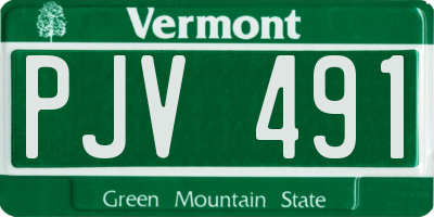 VT license plate PJV491
