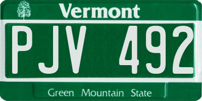 VT license plate PJV492