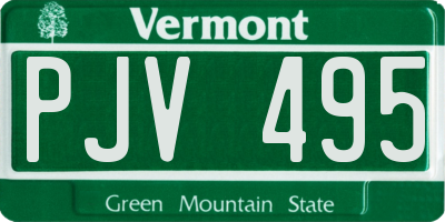 VT license plate PJV495