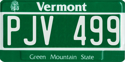 VT license plate PJV499