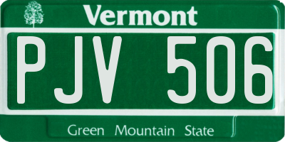 VT license plate PJV506