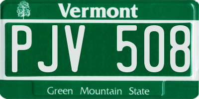 VT license plate PJV508