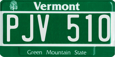 VT license plate PJV510