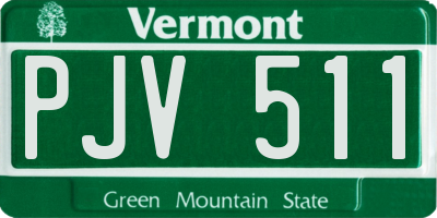 VT license plate PJV511