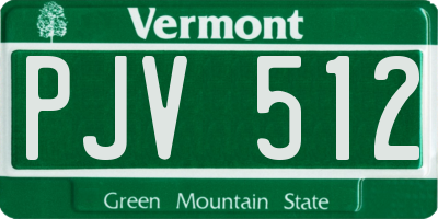 VT license plate PJV512