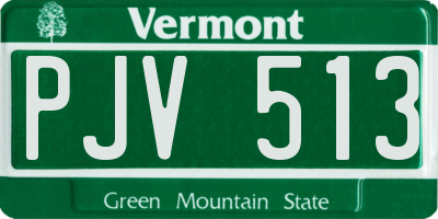 VT license plate PJV513