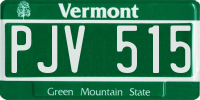 VT license plate PJV515
