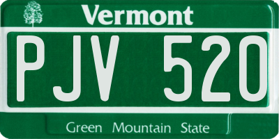 VT license plate PJV520