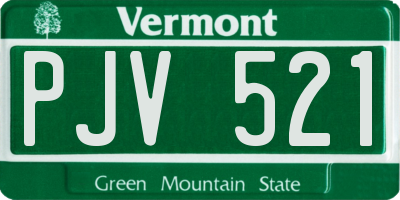 VT license plate PJV521