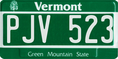 VT license plate PJV523