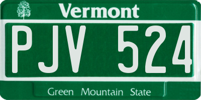VT license plate PJV524
