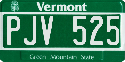 VT license plate PJV525