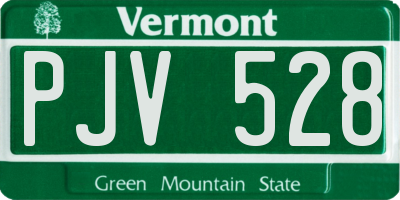 VT license plate PJV528