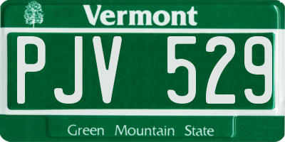 VT license plate PJV529