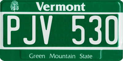 VT license plate PJV530