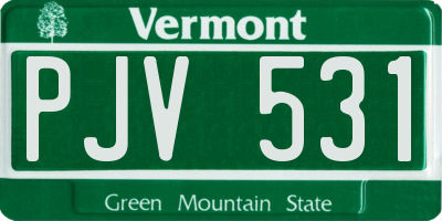 VT license plate PJV531