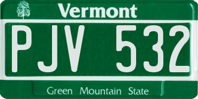 VT license plate PJV532