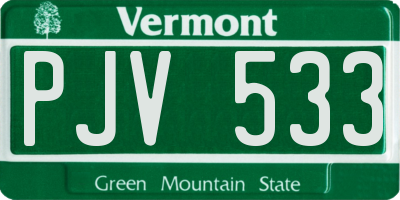 VT license plate PJV533