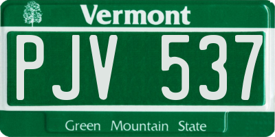 VT license plate PJV537