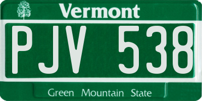 VT license plate PJV538