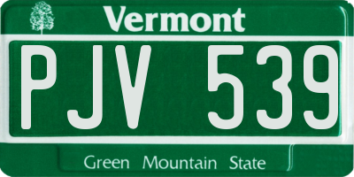 VT license plate PJV539