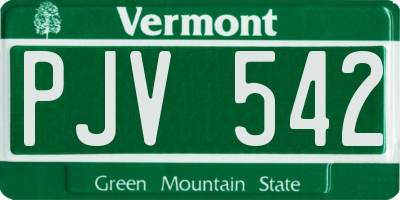 VT license plate PJV542
