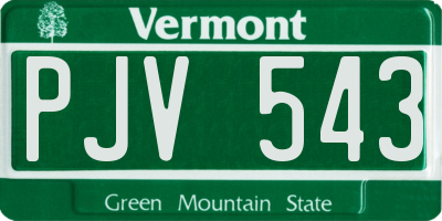 VT license plate PJV543