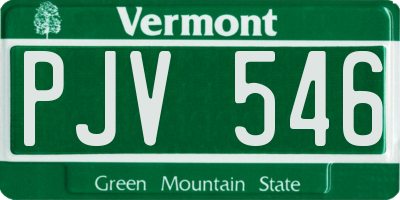 VT license plate PJV546