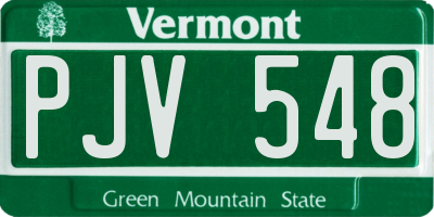 VT license plate PJV548