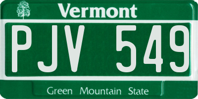 VT license plate PJV549