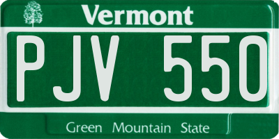 VT license plate PJV550