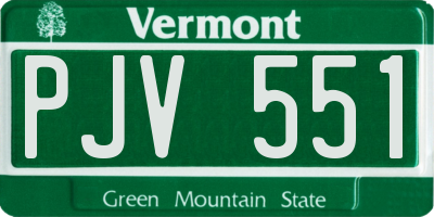 VT license plate PJV551