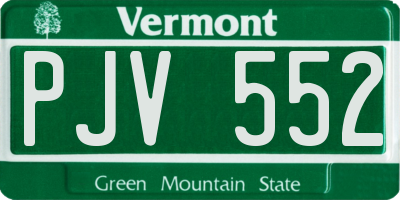VT license plate PJV552