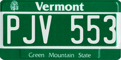 VT license plate PJV553