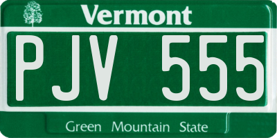 VT license plate PJV555