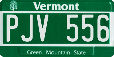 VT license plate PJV556
