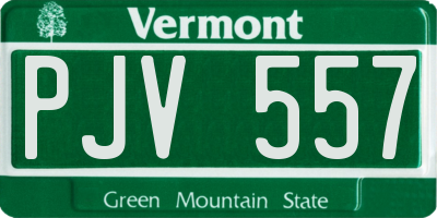 VT license plate PJV557