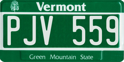 VT license plate PJV559