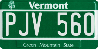 VT license plate PJV560