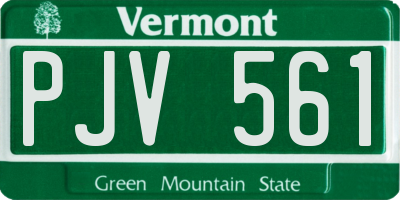 VT license plate PJV561