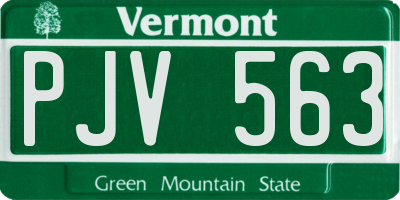 VT license plate PJV563